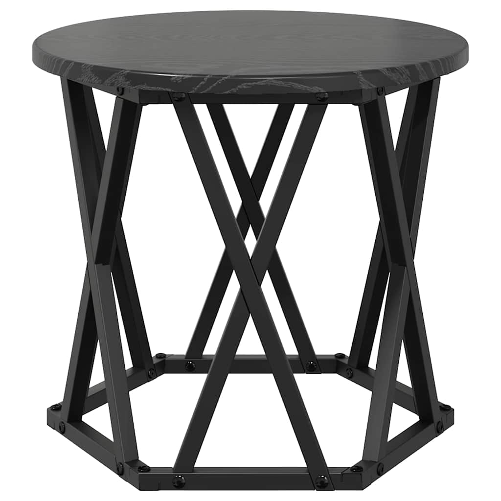 Nesting Beistelltisch 3 stk. Schwarz Eichen-Optik