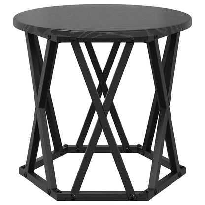 Nesting Beistelltisch 3 stk. Schwarz Eichen-Optik