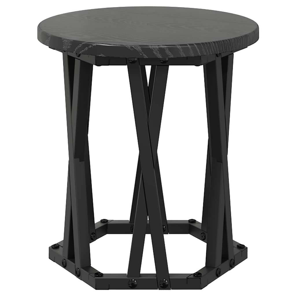 Nesting Beistelltisch 3 stk. Schwarz Eichen-Optik