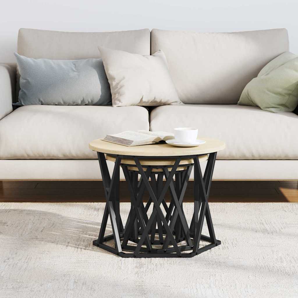 Nesting Beistelltisch 3 stk. Sonoma-Eiche 53 x 53 x 40 cm