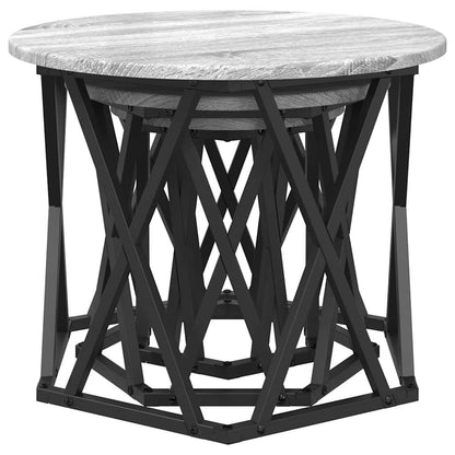 Nesting Beistelltisch 3 stk. Sonoma-Grau 53 x 53 x 40 cm