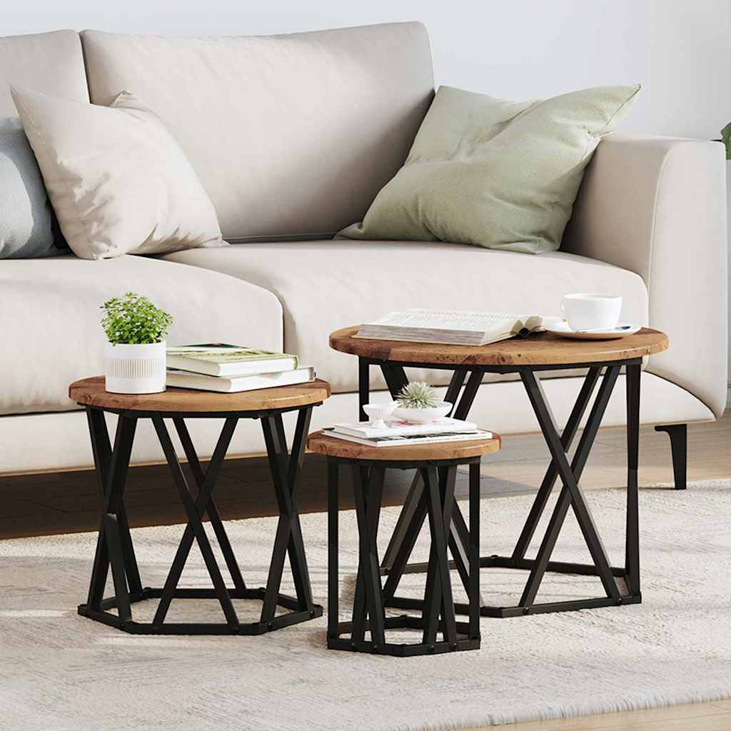 Nesting Beistelltisch 3 stk. Altholz 53 x 53 x 40 cm