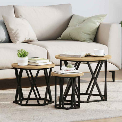Nesting Beistelltisch 3 stk. Artisan-Eiche 53 x 53 x 40 cm