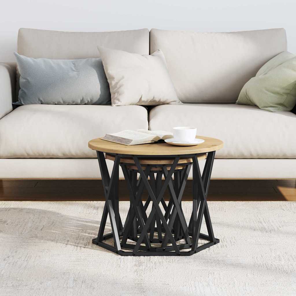 Nesting Beistelltisch 3 stk. Artisan-Eiche 53 x 53 x 40 cm