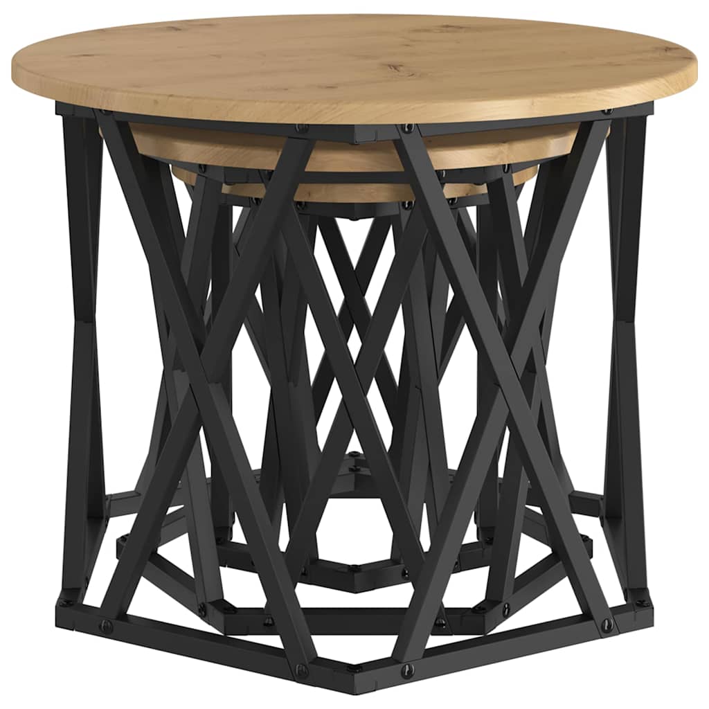 Nesting Beistelltisch 3 stk. Artisan-Eiche 53 x 53 x 40 cm