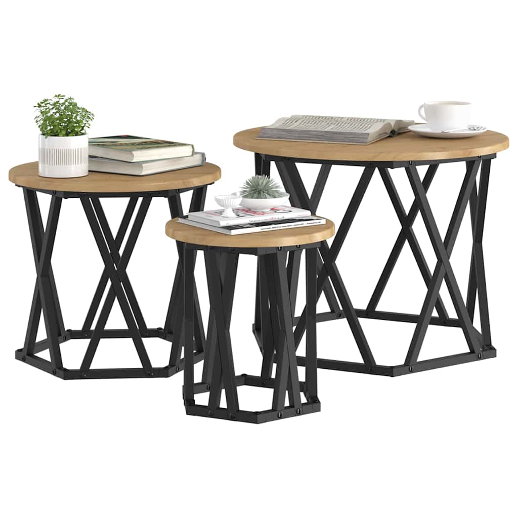 Nesting Beistelltisch 3 stk. Artisan-Eiche 53 x 53 x 40 cm