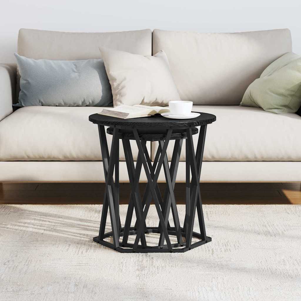 Couchtisch 2 pcs Schwarze Eiche 50 x 50 x 50 cm