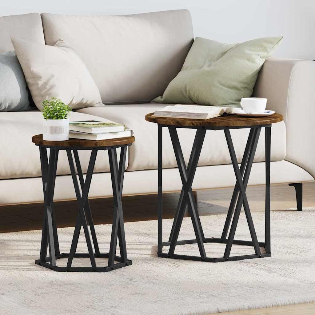 Couchtisch 2 pcs Räuchereiche 50 x 50 x 50 cm