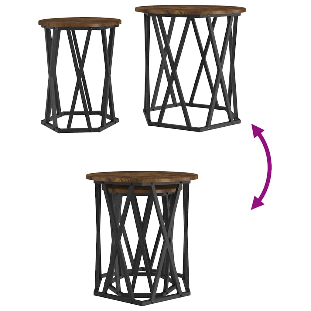Couchtisch 2 pcs Räuchereiche 50 x 50 x 50 cm