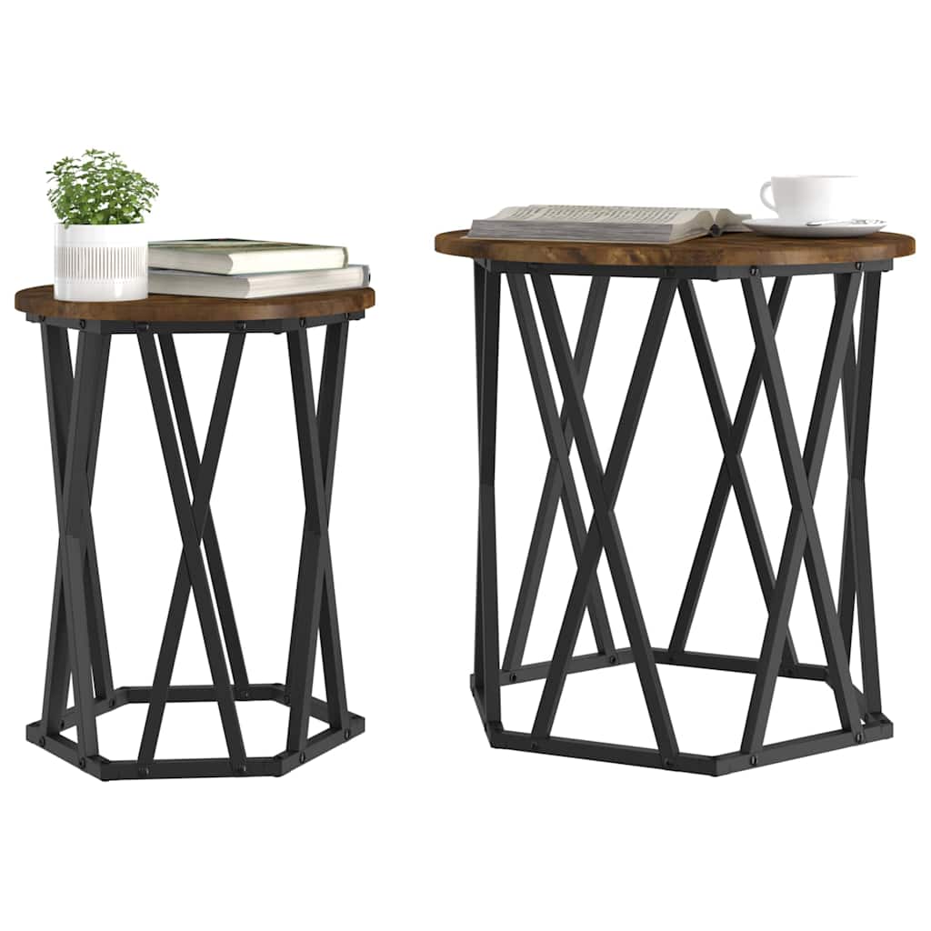 Couchtisch 2 pcs Räuchereiche 50 x 50 x 50 cm