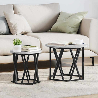 Couchtisch 2 stk. Sonoma-Grau 50 x 50 x 50 cm
