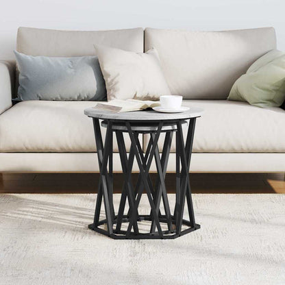 Couchtisch 2 stk. Sonoma-Grau 50 x 50 x 50 cm