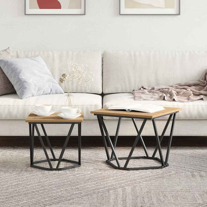 Beistelltisch-Set 2 stk. Artisan-Eiche 50 x 50 x 40 cm