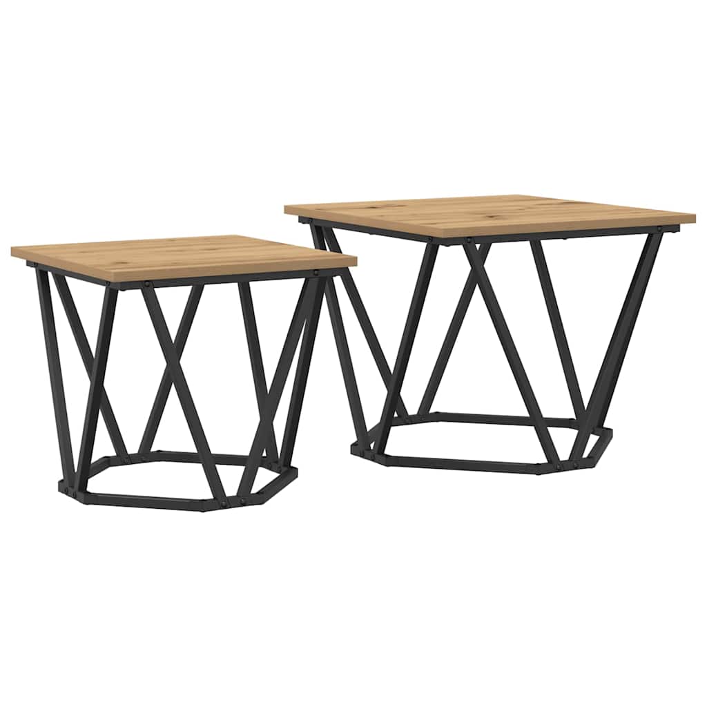 Beistelltisch-Set 2 stk. Artisan-Eiche 50 x 50 x 40 cm