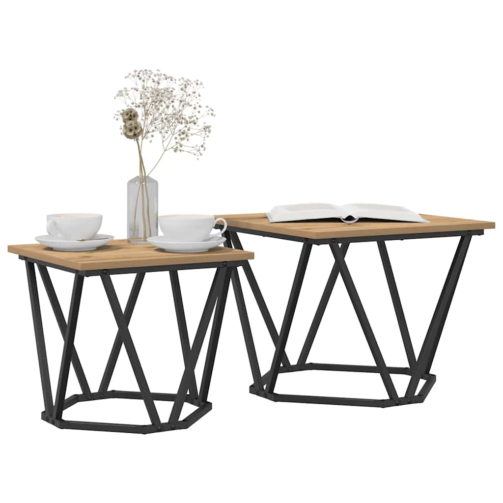 Beistelltisch-Set 2 stk. Artisan-Eiche 50 x 50 x 40 cm