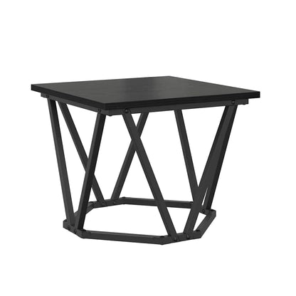 Couchtisch 3 stk. Schwarz Eichen-Optik 50 x 50 x 40 cm