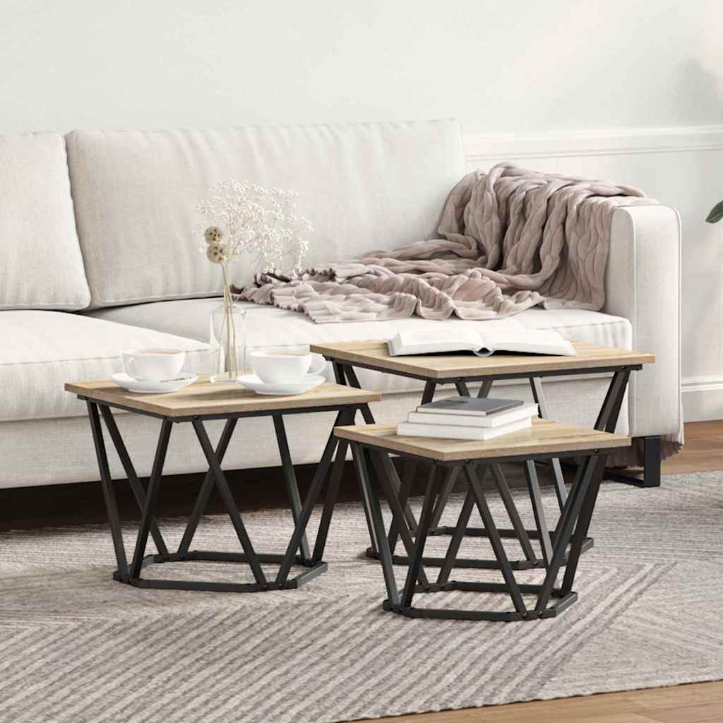 Couchtisch 3 pcs Sonoma Eiche 50 x 50 x 40 cm