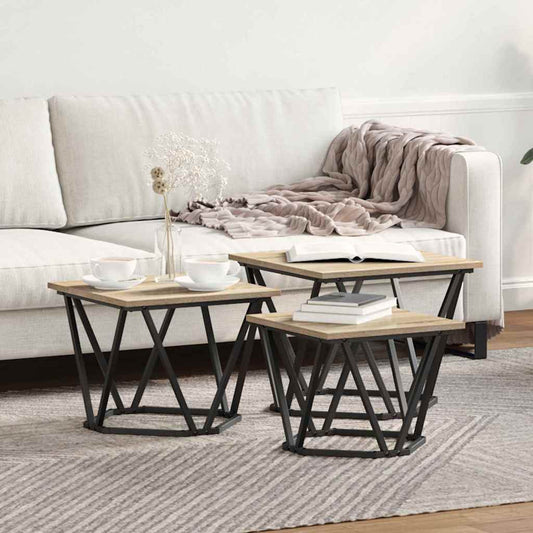 Couchtisch 3 pcs Sonoma Eiche 50 x 50 x 40 cm
