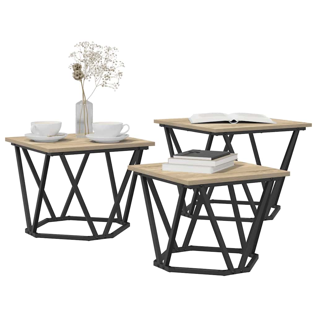 Couchtisch 3 pcs Sonoma Eiche 50 x 50 x 40 cm