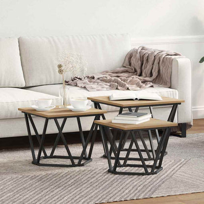 Couchtisch 3 stk. Artisan-Eiche 50 x 50 x 40 cm