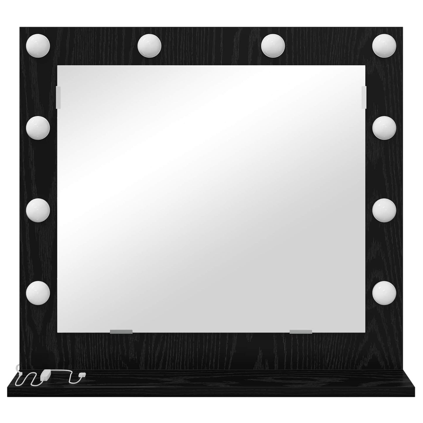 Waschtischspiegel Schwarz Eichen-Optik 60 x 55 x 18 cm