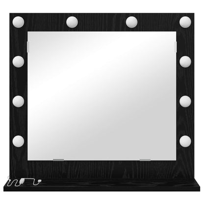 Waschtischspiegel Schwarz Eichen-Optik 60 x 55 x 18 cm