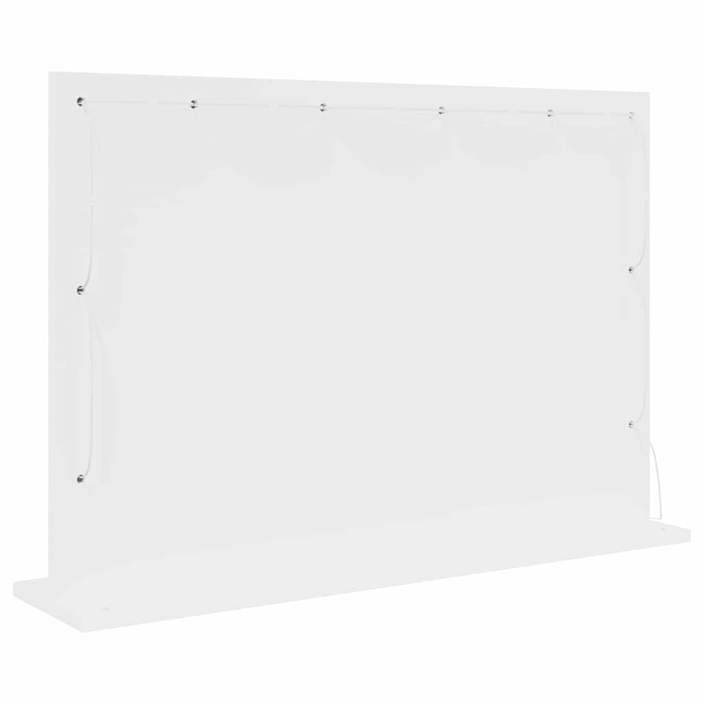 Waschtischspiegel Weiß 80 x 15 x 18 cm Glas und furniertes Holz