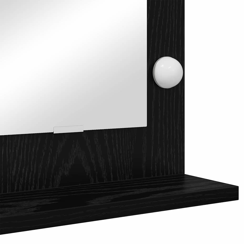 Waschtischspiegel Schwarz Eichen-Optik 80 x 15 x 18 cm
