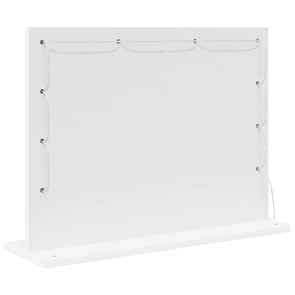 Waschtischspiegel Weiß 60 x 45 x 18 cm Glas und furniertes Holz