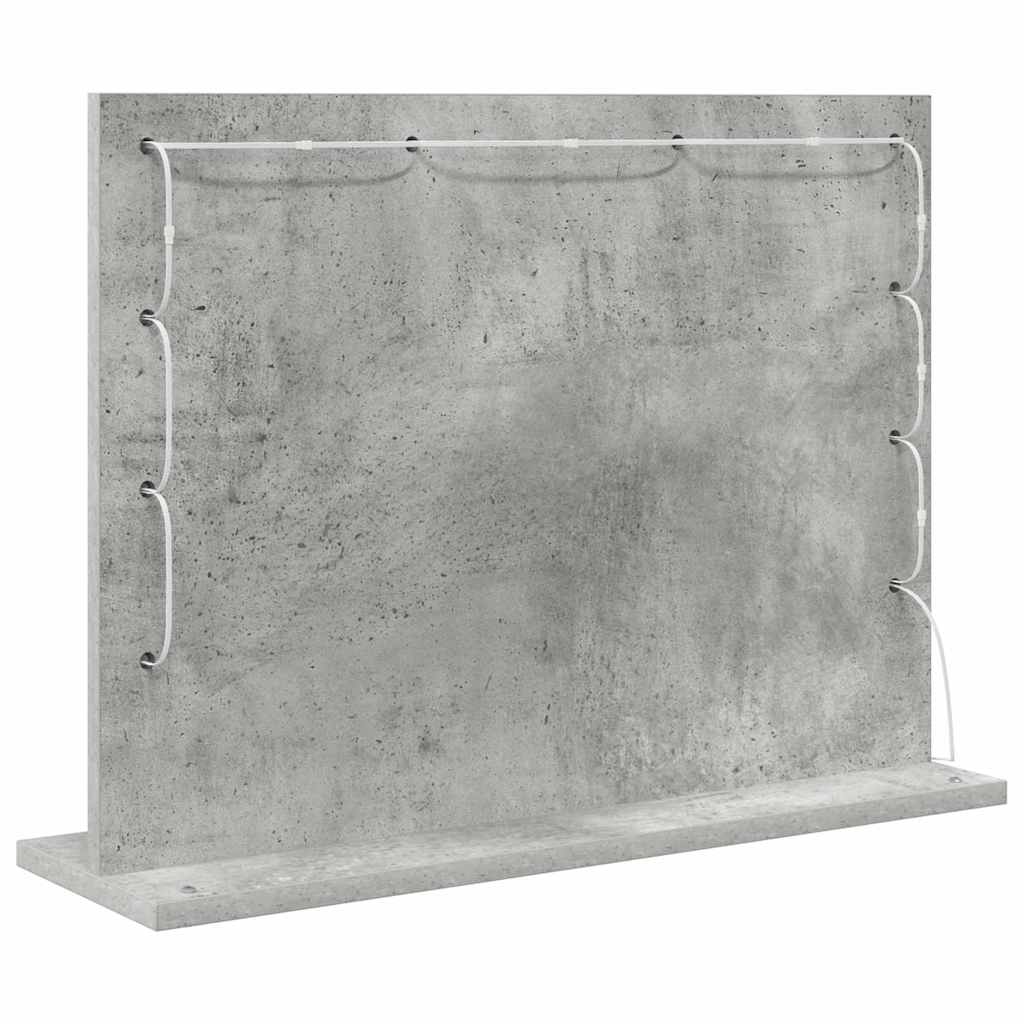 Waschtischspiegel Betongrau 60 x 45 x 18 cm Rechteckig