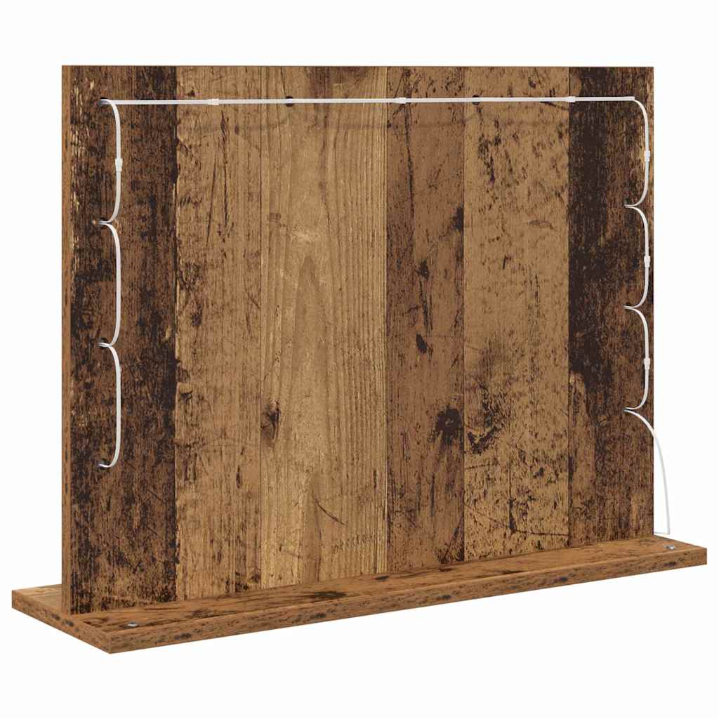 Waschtischspiegel Altholz 60 x 45 x 18 cm Rechteckig