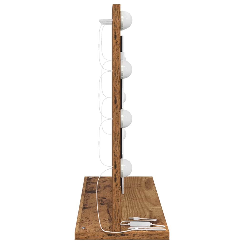Waschtischspiegel Altholz 60 x 45 x 18 cm Rechteckig