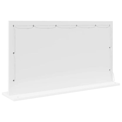 Waschtischspiegel Weiß 80 x 45 x 18 cm Glas und furniertes Holz