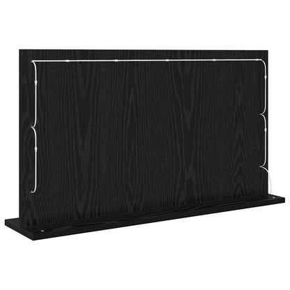 Waschtischspiegel Schwarz Eichen-Optik 80 x 45 x 18 cm