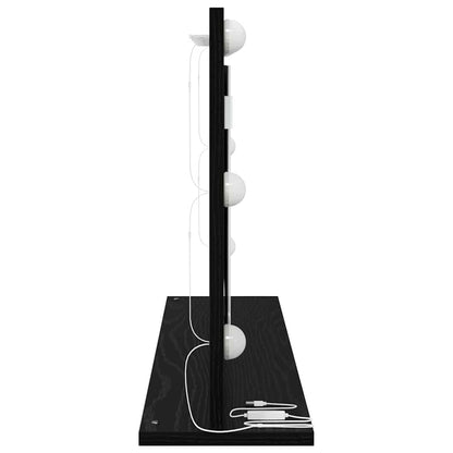 Waschtischspiegel Schwarz Eichen-Optik 80 x 45 x 18 cm