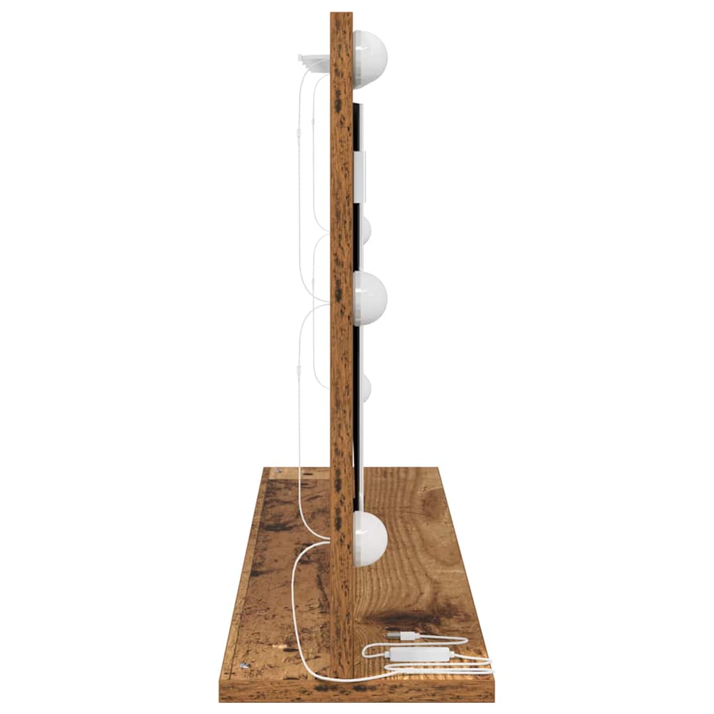 Waschtischspiegel Altholz 80 x 45 x 18 cm Rechteckig