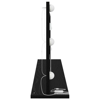 Waschtischspiegel Schwarz Eichen-Optik 100 x 45 x 18 cm
