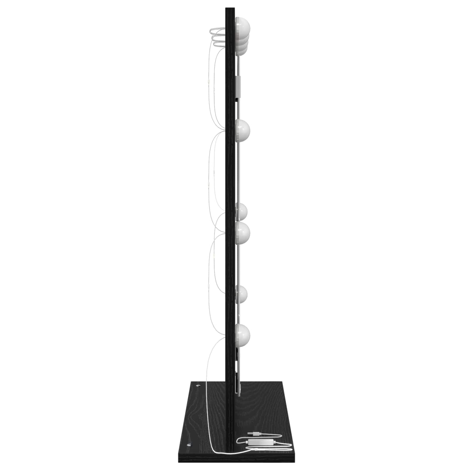 Waschtischspiegel Schwarz Eichen-Optik 70 x 50 x 18 cm