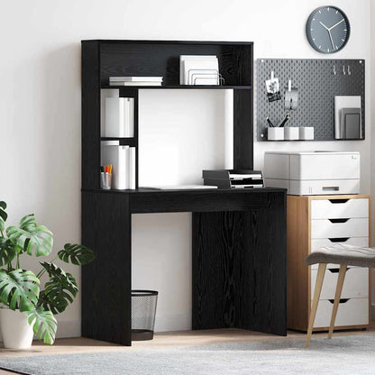 Schreibtisch Schwarz Eichen-Optik 91 x 50 x 149 cm