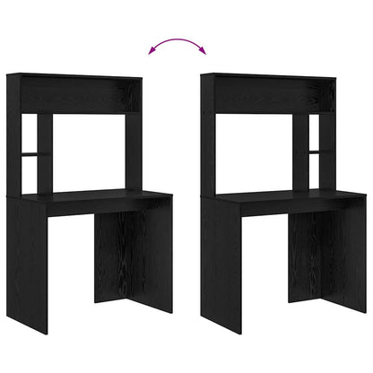 Schreibtisch Schwarz Eichen-Optik 91 x 50 x 149 cm