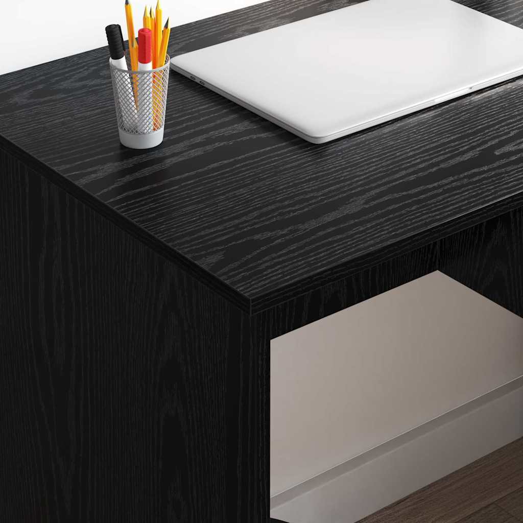 Schreibtisch Schwarz Eichen-Optik 90 x 49 x 75 cm Holzwerkstoff