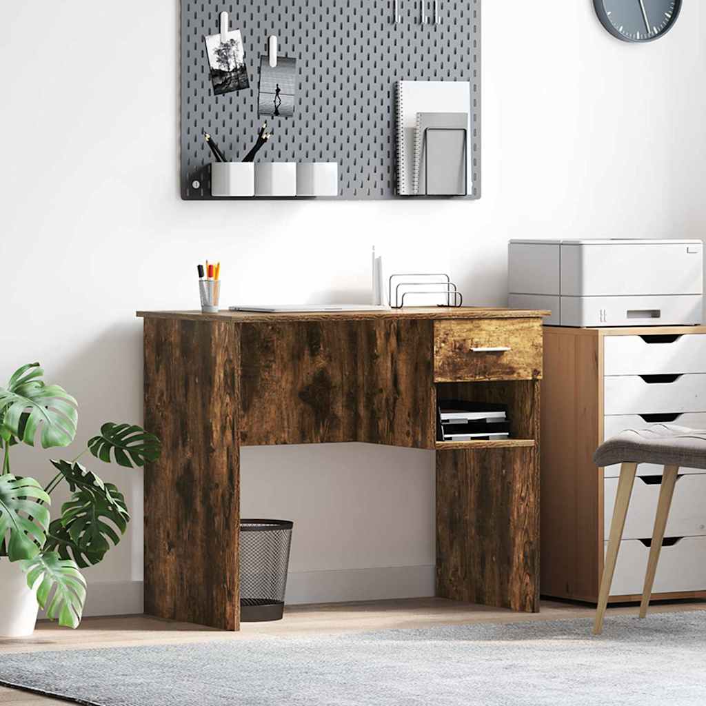 Schreibtisch Räuchereiche 90 x 49 x 75 cm Holzwerkstoff