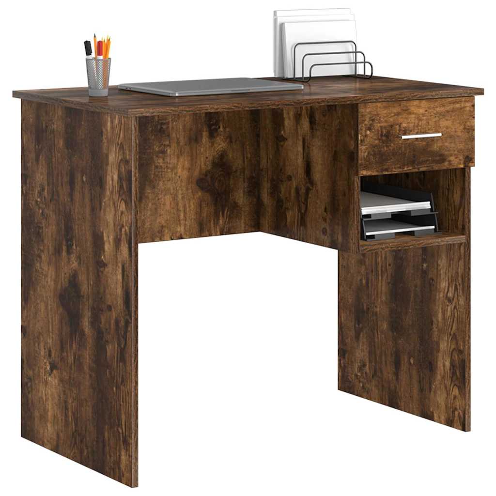 Schreibtisch Räuchereiche 90 x 49 x 75 cm Holzwerkstoff