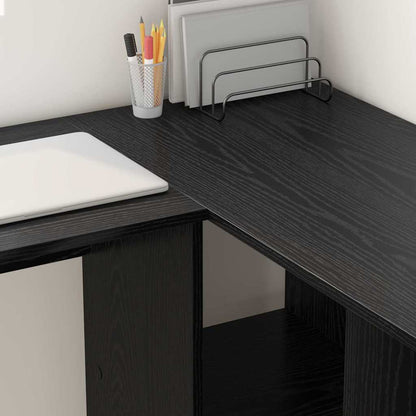 Schreibtisch Schwarz Eichen-Optik 142 x 102 x 73 cm