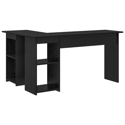Schreibtisch Schwarz Eichen-Optik 142 x 102 x 73 cm