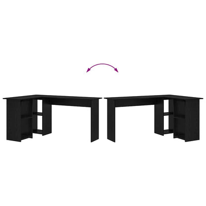 Schreibtisch Schwarz Eichen-Optik 142 x 102 x 73 cm