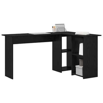 Schreibtisch Schwarz Eichen-Optik 142 x 102 x 73 cm
