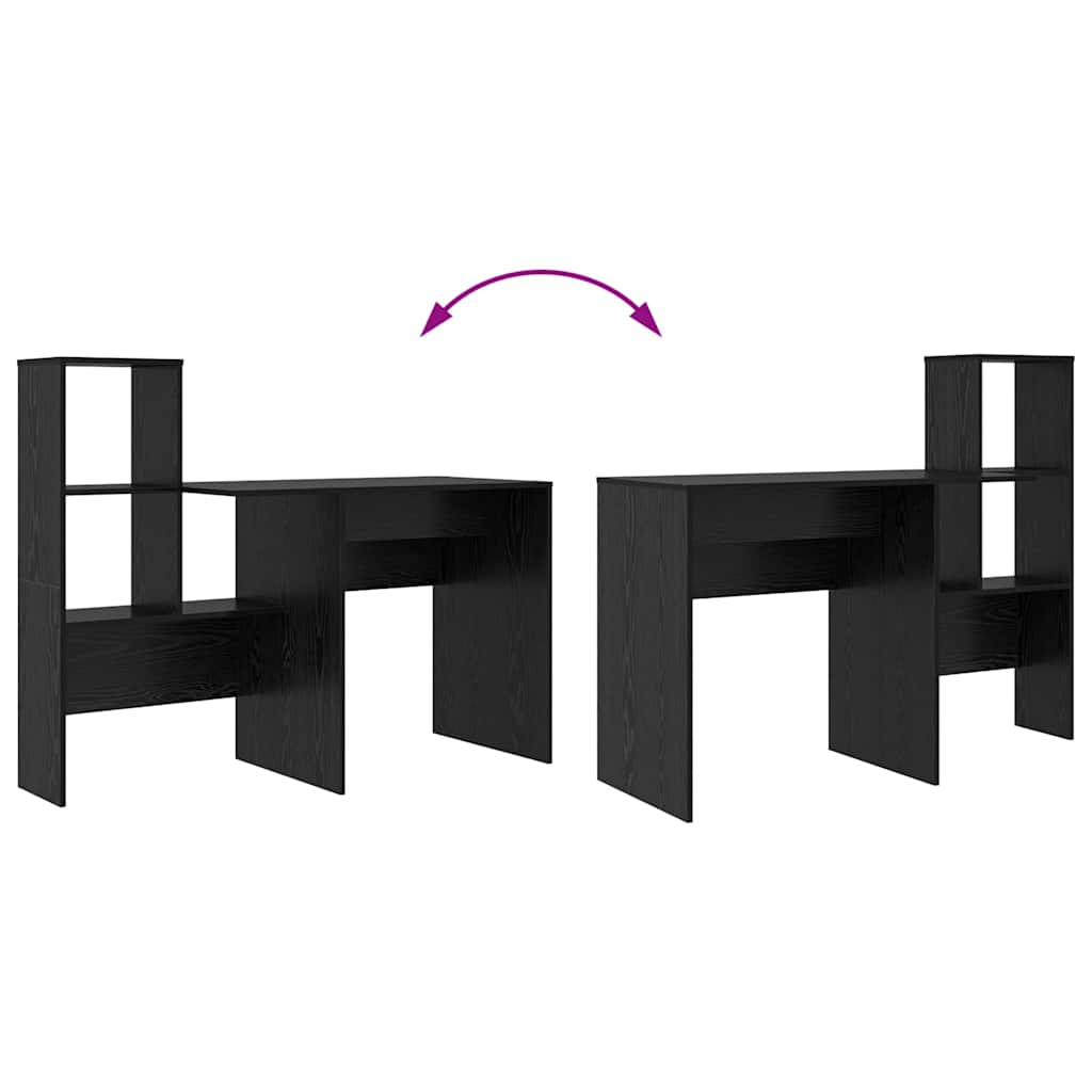 Schreibtisch Schwarz Eichen-Optik Holzwerkstoff