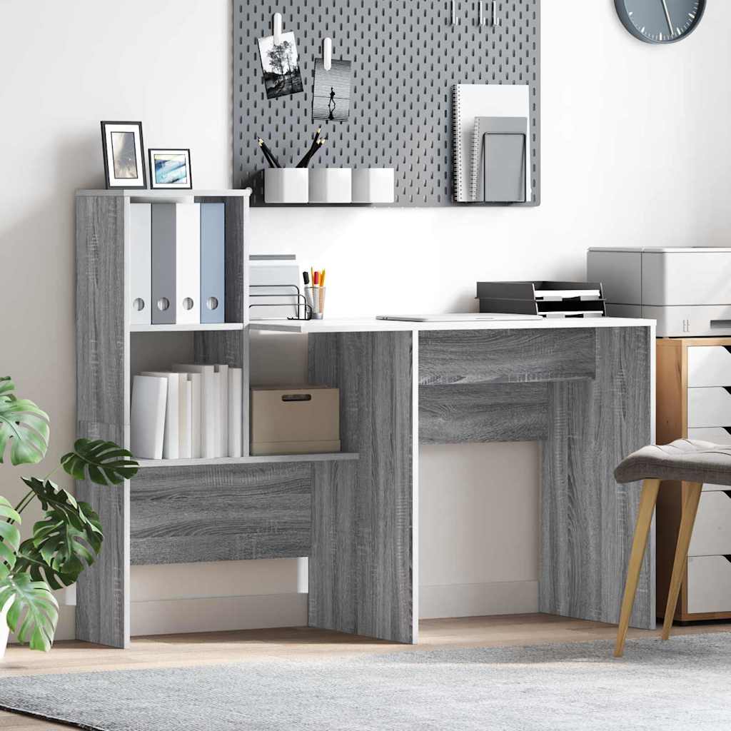 Schreibtisch Graues Sonoma Holzwerkstoff 131,5 x 50 x 106,5 cm