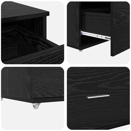 Schubladenschrank 55 x 45 x 31 cm Schwarz Eichen-Optik
